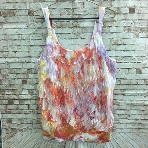 Lane Bryant Tie Dye Ruffle Colorful Tank Top 14-16